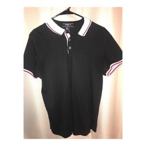 Black button up dress shirt.